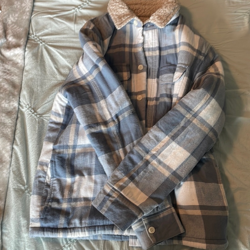 Xs Hollister fleece-lined flannel jacket